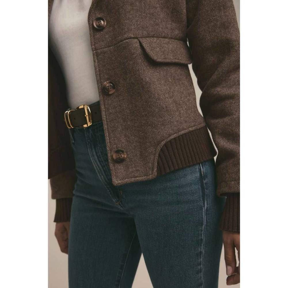 NEW FAVORITE DAUGHTER the city bomber jacket in chocolate herring - Picture 6 of 11